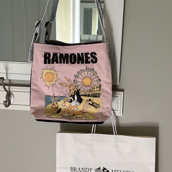 goodfarkin tee bags Handbags - NWOT Pink Bunny Rabbit Ramones Shoulder Bag Graphic Tee Purse
